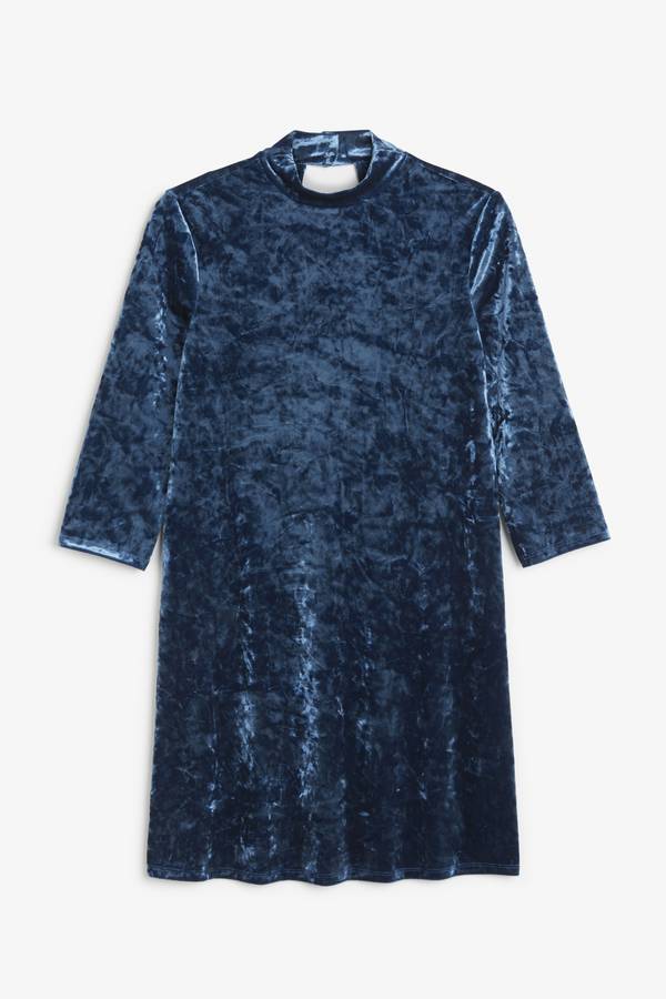 robe-velours-bleu-monki-1