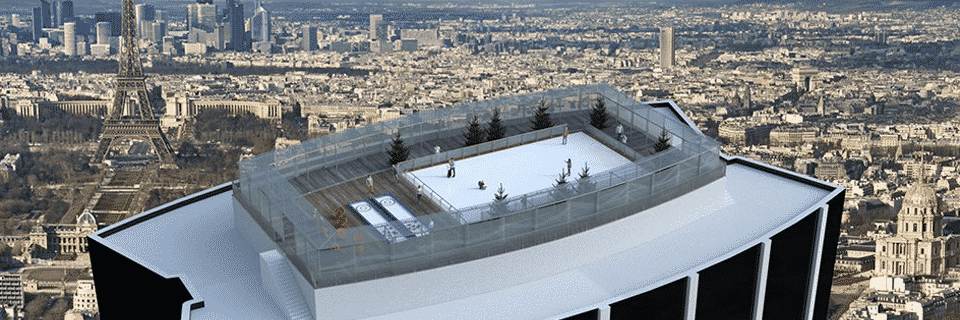 Une patinoire éphémère au 59e étage de la tour Montparnasse
